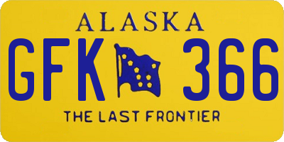 AK license plate GFK366