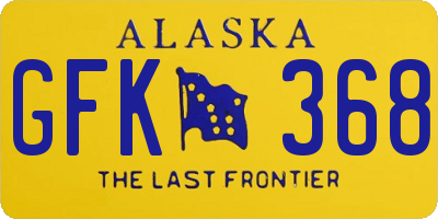 AK license plate GFK368