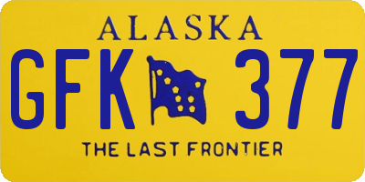 AK license plate GFK377