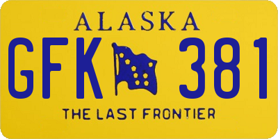 AK license plate GFK381
