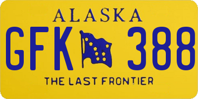 AK license plate GFK388