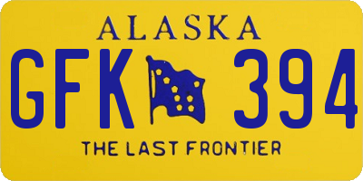 AK license plate GFK394