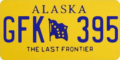 AK license plate GFK395