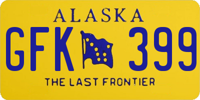 AK license plate GFK399