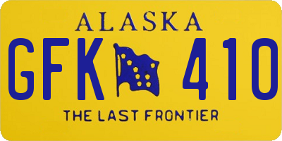 AK license plate GFK410