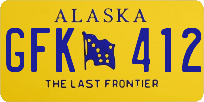 AK license plate GFK412