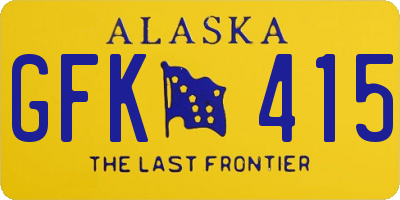 AK license plate GFK415