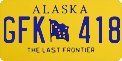 AK license plate GFK418