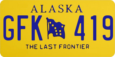 AK license plate GFK419
