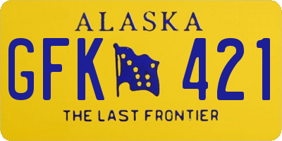 AK license plate GFK421