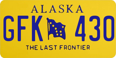 AK license plate GFK430