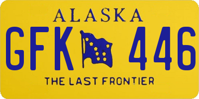 AK license plate GFK446