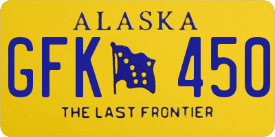 AK license plate GFK450