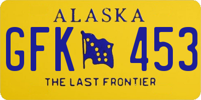 AK license plate GFK453