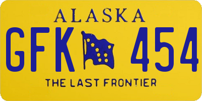 AK license plate GFK454