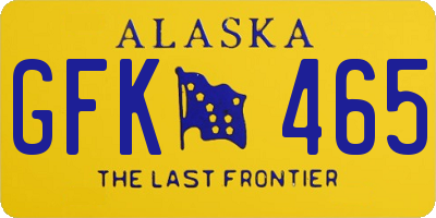 AK license plate GFK465