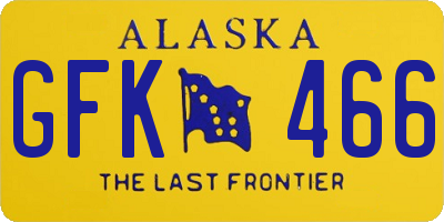 AK license plate GFK466