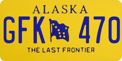 AK license plate GFK470