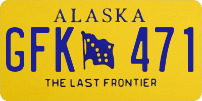 AK license plate GFK471