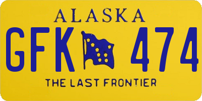 AK license plate GFK474