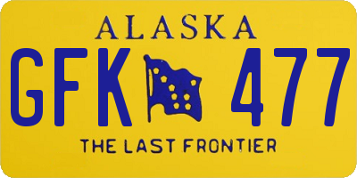 AK license plate GFK477