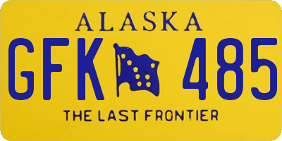 AK license plate GFK485