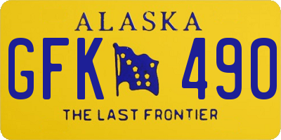 AK license plate GFK490