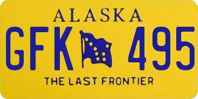 AK license plate GFK495