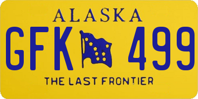 AK license plate GFK499