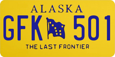 AK license plate GFK501