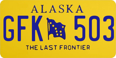 AK license plate GFK503