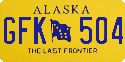 AK license plate GFK504