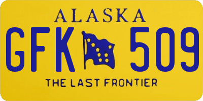 AK license plate GFK509
