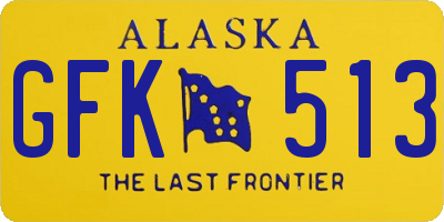 AK license plate GFK513