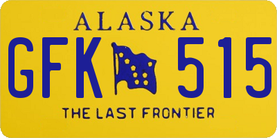 AK license plate GFK515