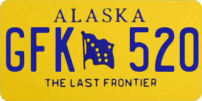 AK license plate GFK520