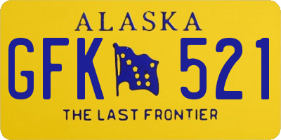 AK license plate GFK521