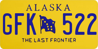 AK license plate GFK522