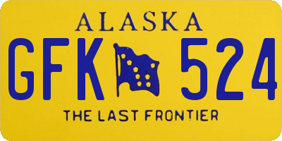 AK license plate GFK524