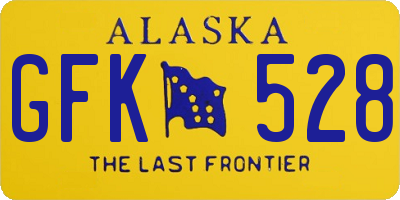 AK license plate GFK528