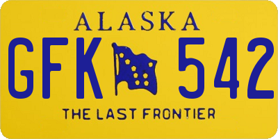 AK license plate GFK542