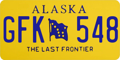 AK license plate GFK548