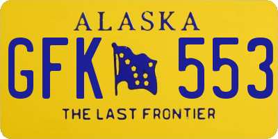 AK license plate GFK553