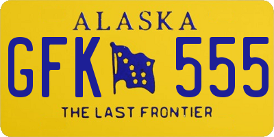 AK license plate GFK555