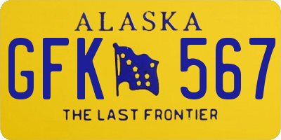 AK license plate GFK567