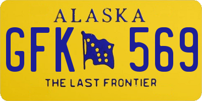 AK license plate GFK569