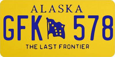 AK license plate GFK578