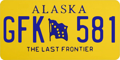 AK license plate GFK581