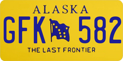 AK license plate GFK582