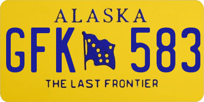AK license plate GFK583